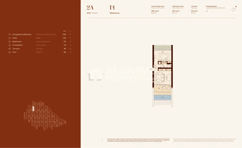 Apartamento T1 para Venda em Lagos (São Sebastião e Santa Maria) Planta 1