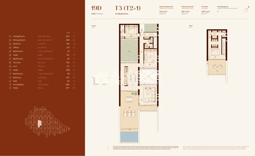 Apartamento T3 para Venda em Lagos (São Sebastião e Santa Maria) Planta 1