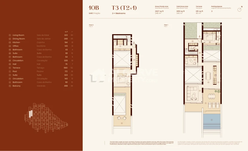 Apartamento T3 para Venda em Lagos (São Sebastião e Santa Maria) Planta 1