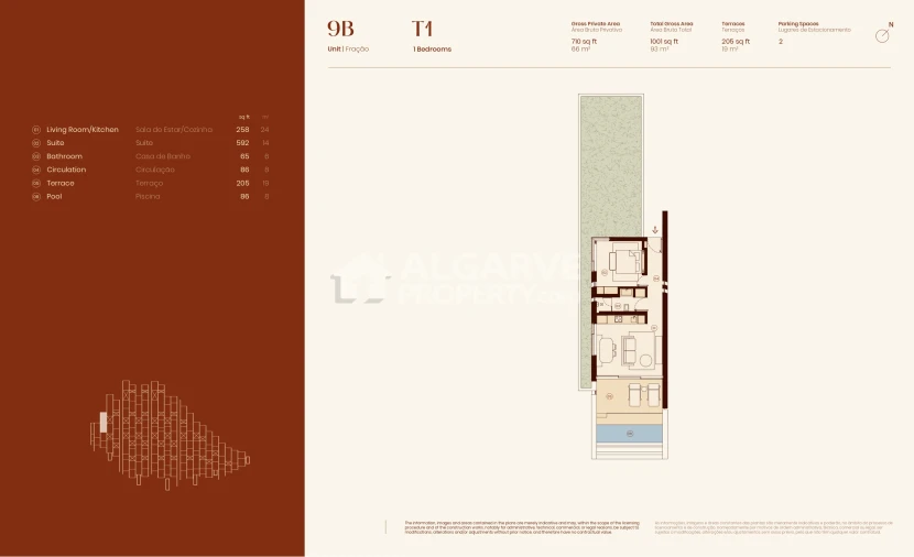 Apartamento T1 para Venda em Lagos (São Sebastião e Santa Maria) Planta 1
