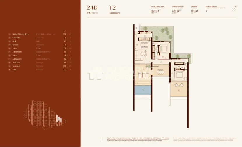 Apartamento T2 para Venda em Lagos (São Sebastião e Santa Maria) Planta 1