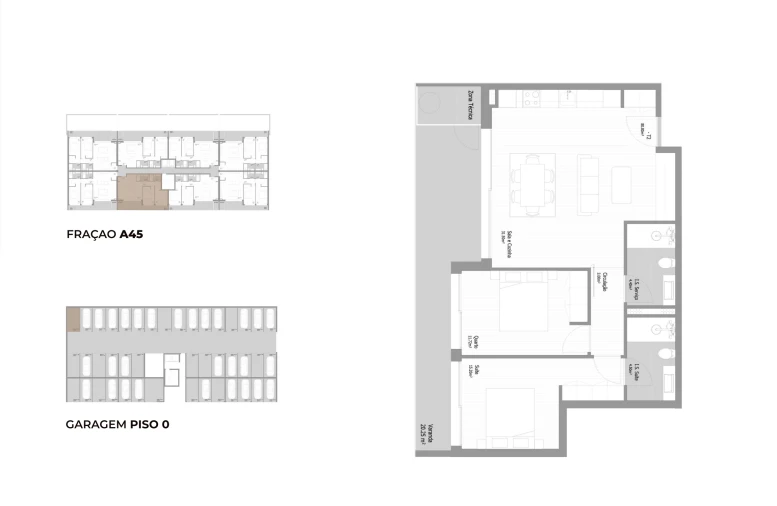 Apartamento T2 para Venda em Fânzeres e São Pedro da Cova Planta 3