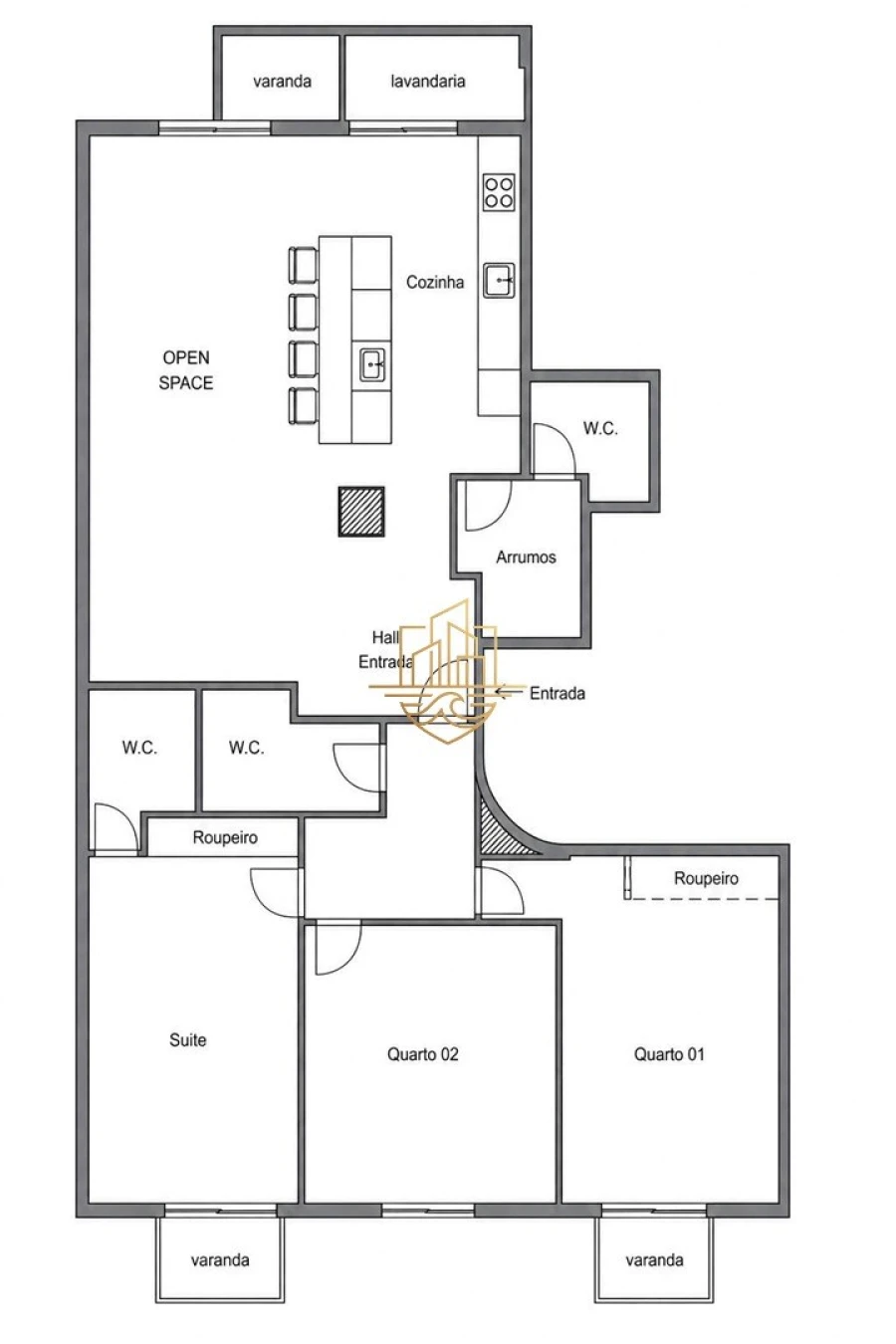Apartamento T3 para Venda em Ramalde Planta 1