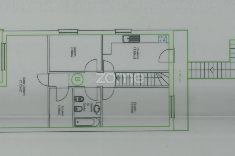 Apartamento T2 para Venda em Custóias, Leça do Balio e Guifões Planta 1