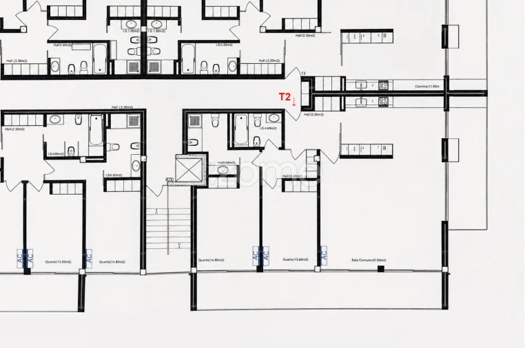 Apartamento T2 para Venda em Nogueira, Fraião e Lamaçães Planta 1