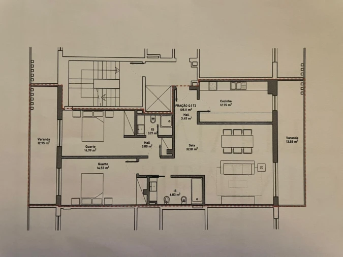 Apartamento T2 para Venda em Malveira e São Miguel de Alcainça Planta 1