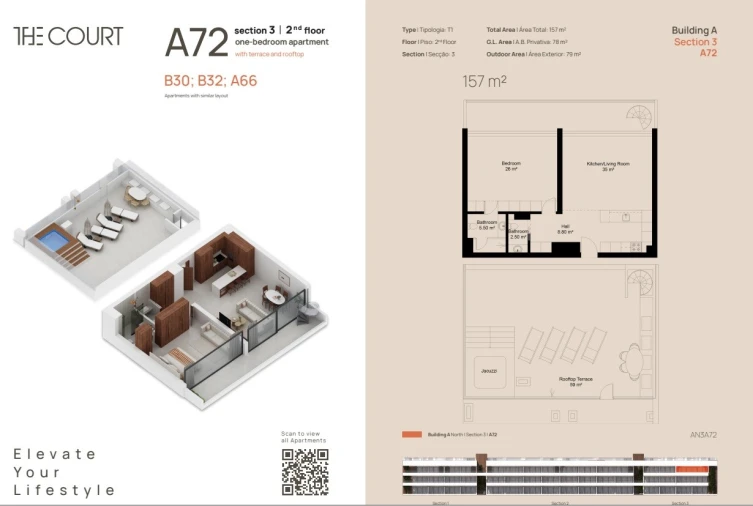 Apartamento T1 para Venda em Lagoa e Carvoeiro Planta 1