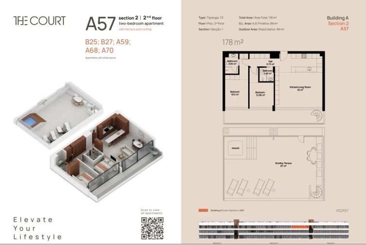 Apartamento T2 para Venda em Lagoa e Carvoeiro Planta 1