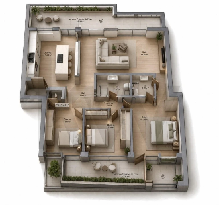 Apartamento T3 para Venda em Barcarena Foto 13