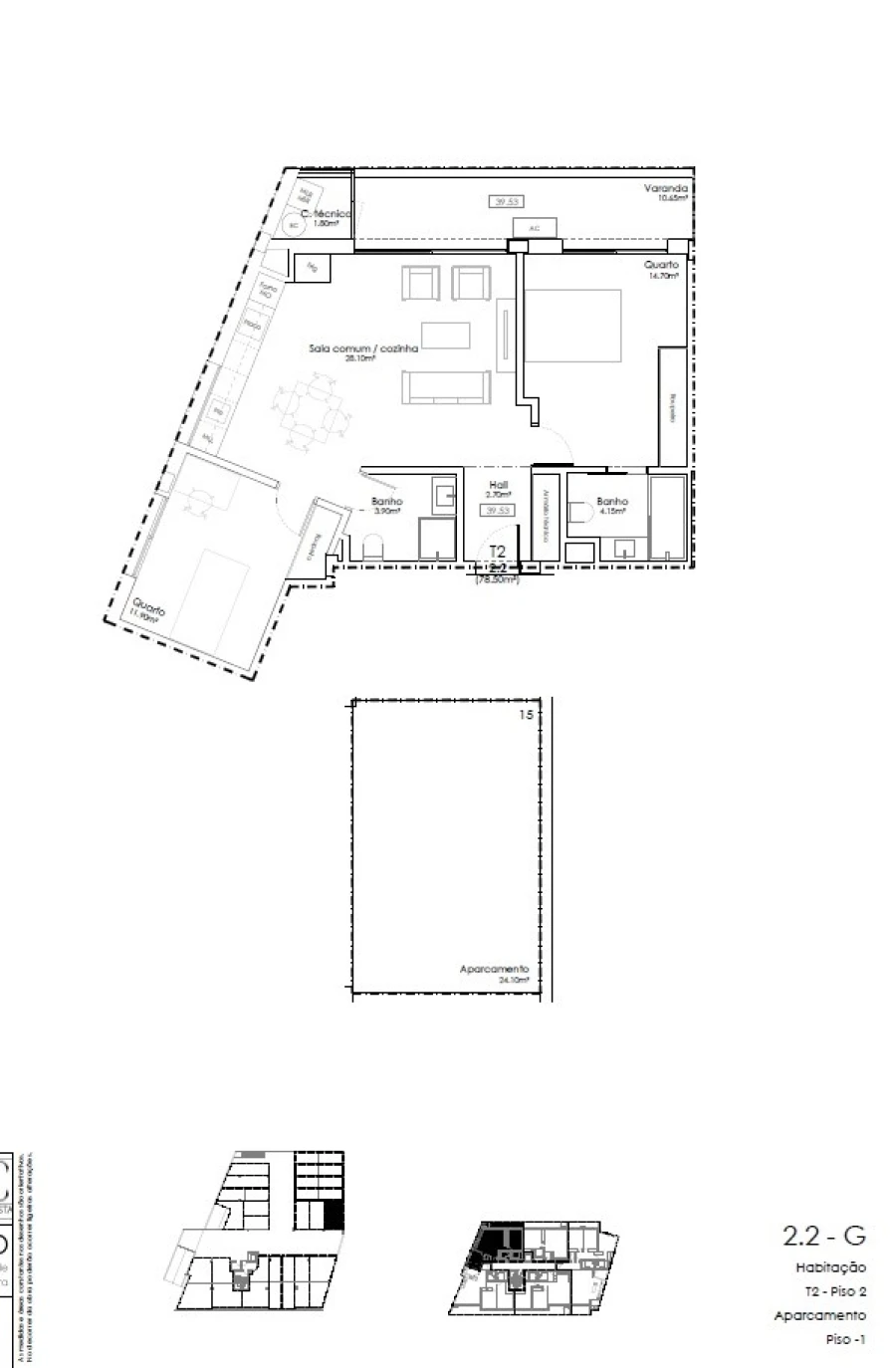 Apartamento T2 para Venda em Gulpilhares e Valadares Planta 1