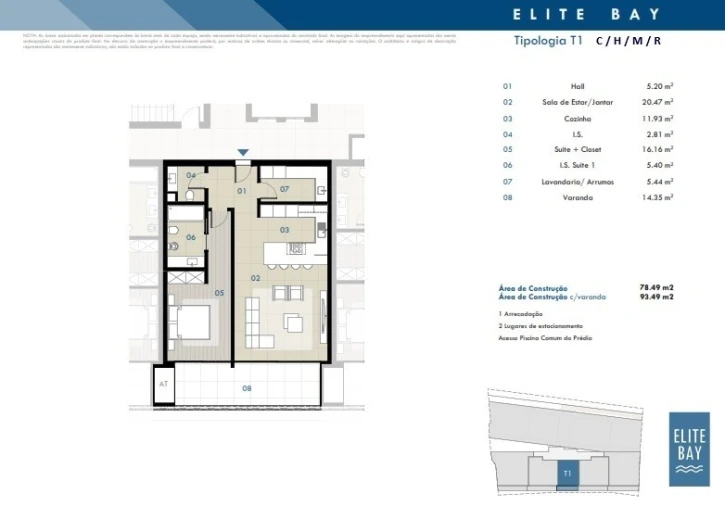 Apartamento T1 para Venda em Camara de Lobos Planta 1