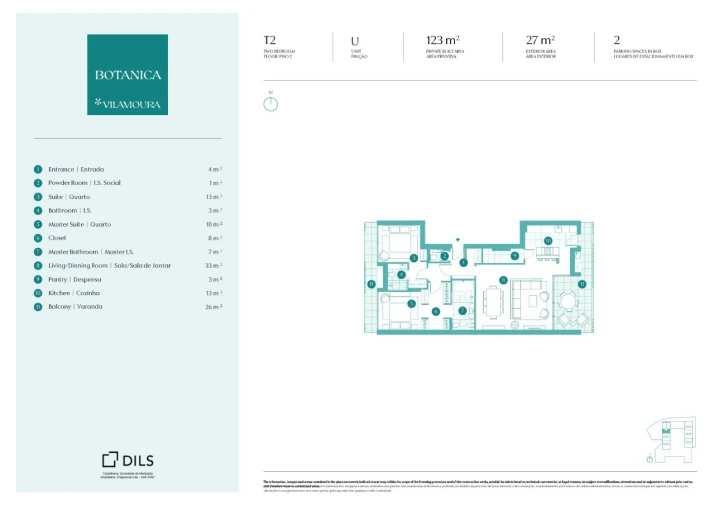 Apartamento T2 para Venda em Quarteira Planta 1