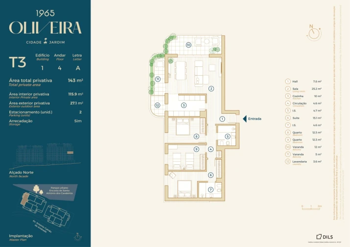 Apartamento T3 para Venda em Santo António dos Cavaleiros e Frielas Planta 1
