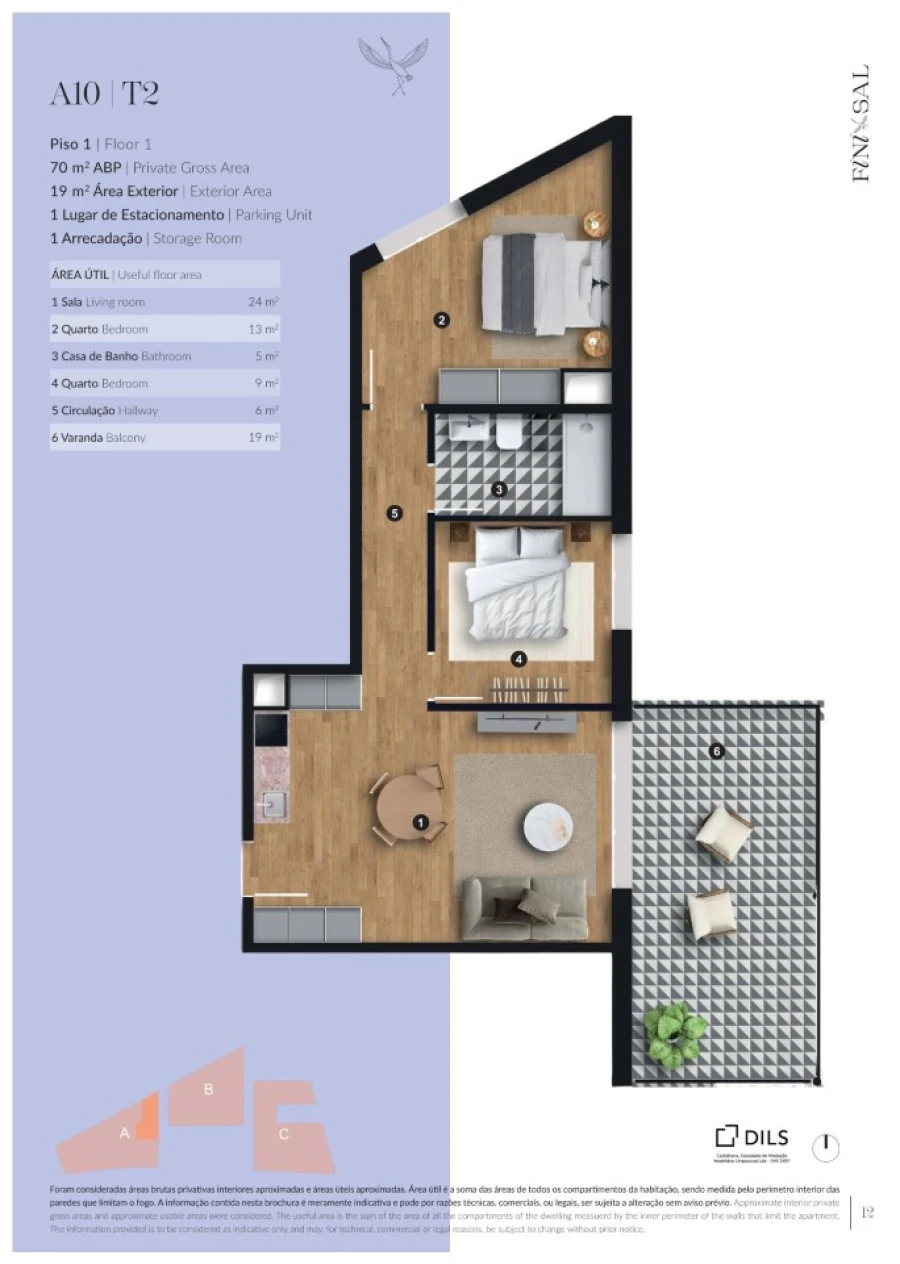 Apartamento T2 para Venda em Santa Maria do Castelo e Santiago e Santa Susana Planta 1