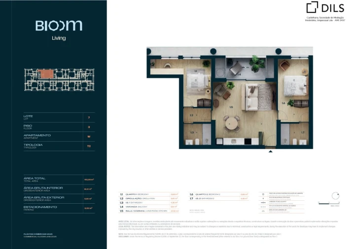 Apartamento T2 para Venda em Moreira Planta 1