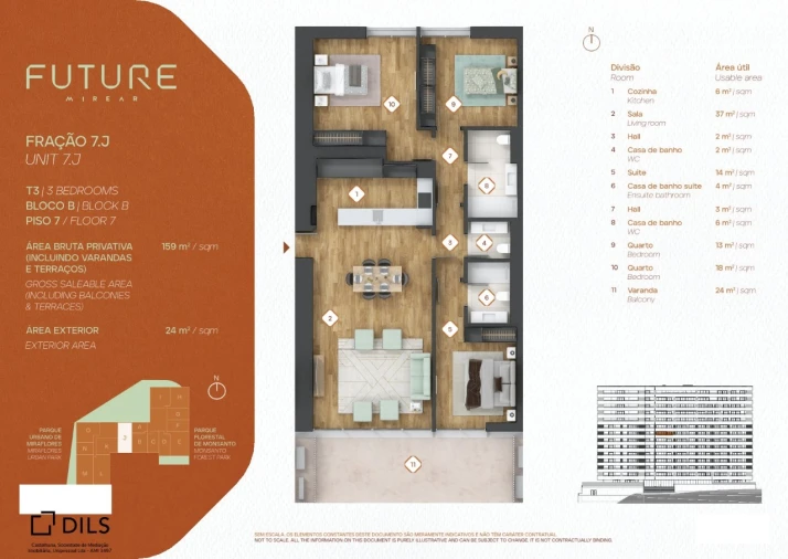 Apartamento T3 para Venda em Algés, Linda-A-Velha e Cruz Quebrada-Dafundo Planta 1