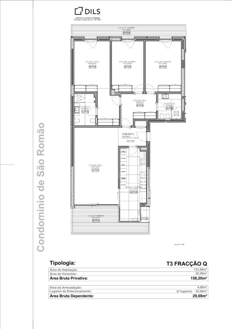 Apartamento T3 para Venda em Carnaxide e Queijas Planta 1