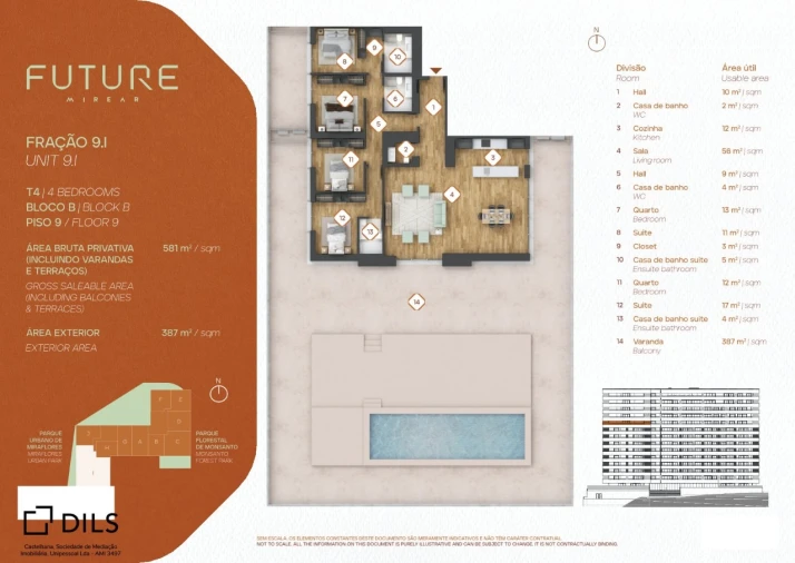 Apartamento T4 para Venda em Algés, Linda-A-Velha e Cruz Quebrada-Dafundo Planta 1