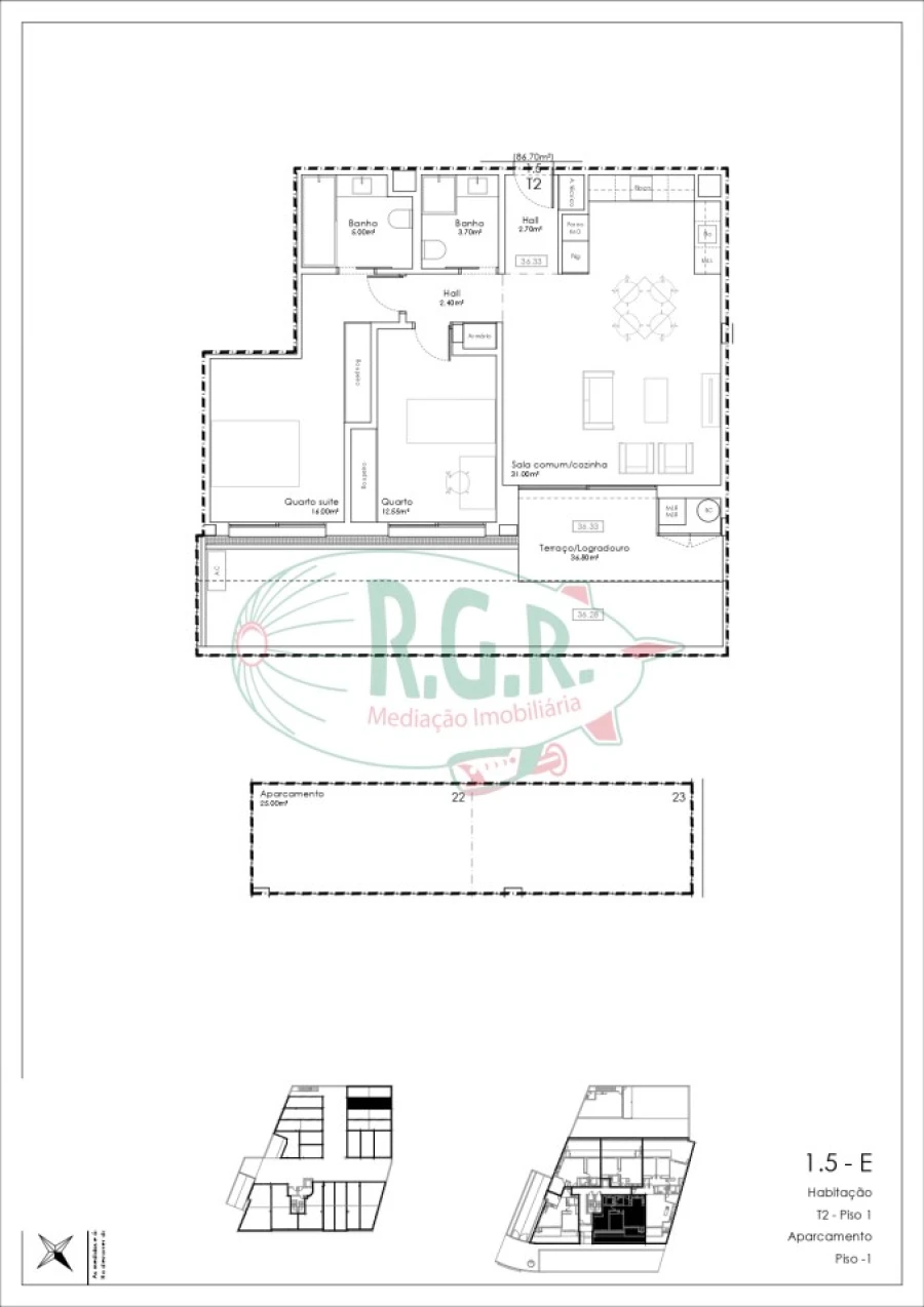 Apartamento T2 para Venda em Gulpilhares e Valadares Foto 14