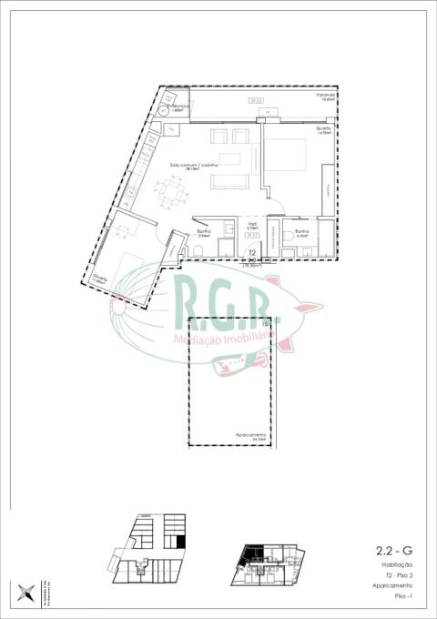 Apartamento T2 para Venda em Gulpilhares e Valadares