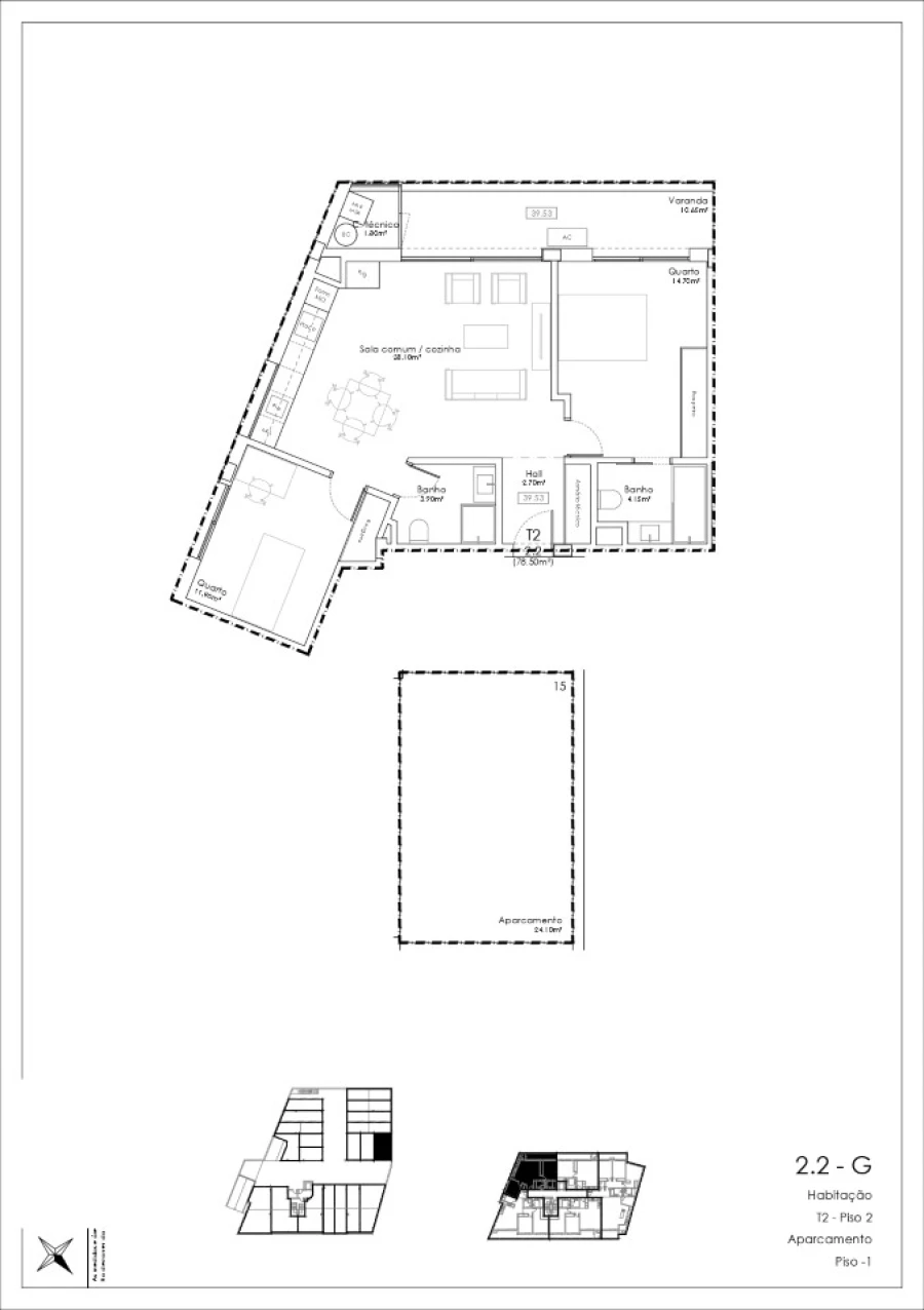 Apartamento T2 para Venda em Gulpilhares e Valadares Planta 1