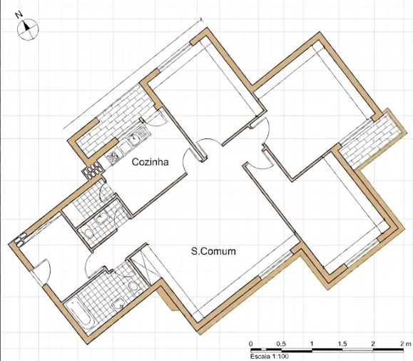 Apartamento T3 para Venda em Gulpilhares e Valadares Planta 1