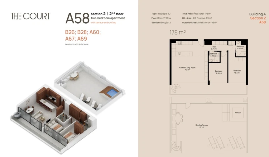 Apartamento T2 para Venda em Lagoa e Carvoeiro Planta 1