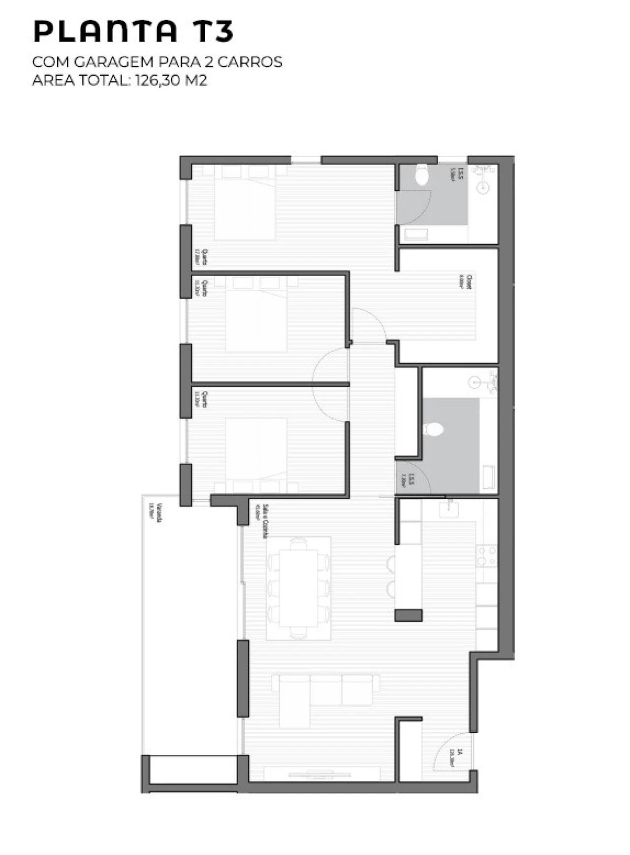 Apartamento T2 para Venda em Poiares (Santo Andre) Planta 2
