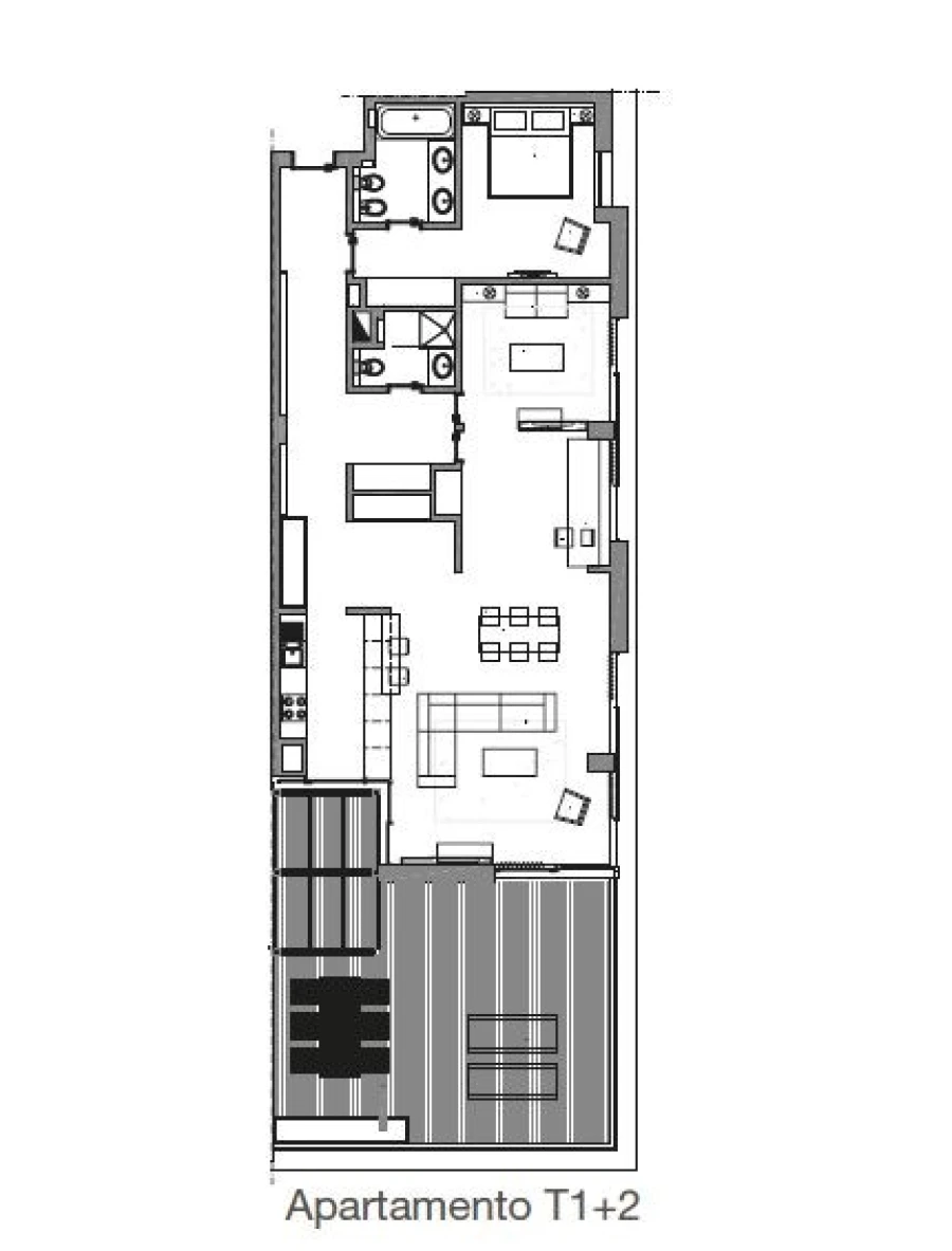 Apartamento T1 para Venda em Carvalhal Planta 1