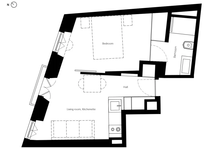 Apartamento T1 para Venda em Santo António Planta 1
