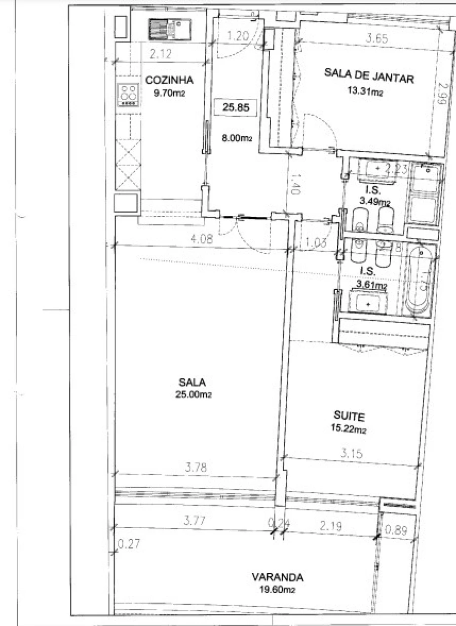 Apartamento T2 para Venda em Lagos (São Sebastião e Santa Maria) Planta 1