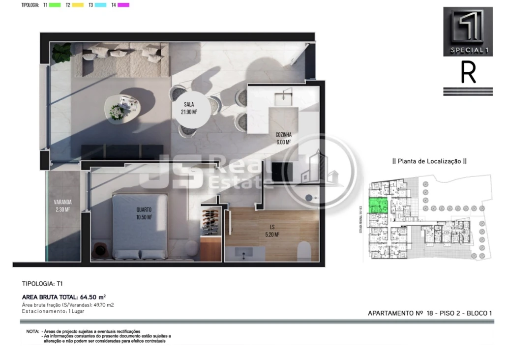 Apartamento T1 para Venda em Ribeira Brava Foto 20