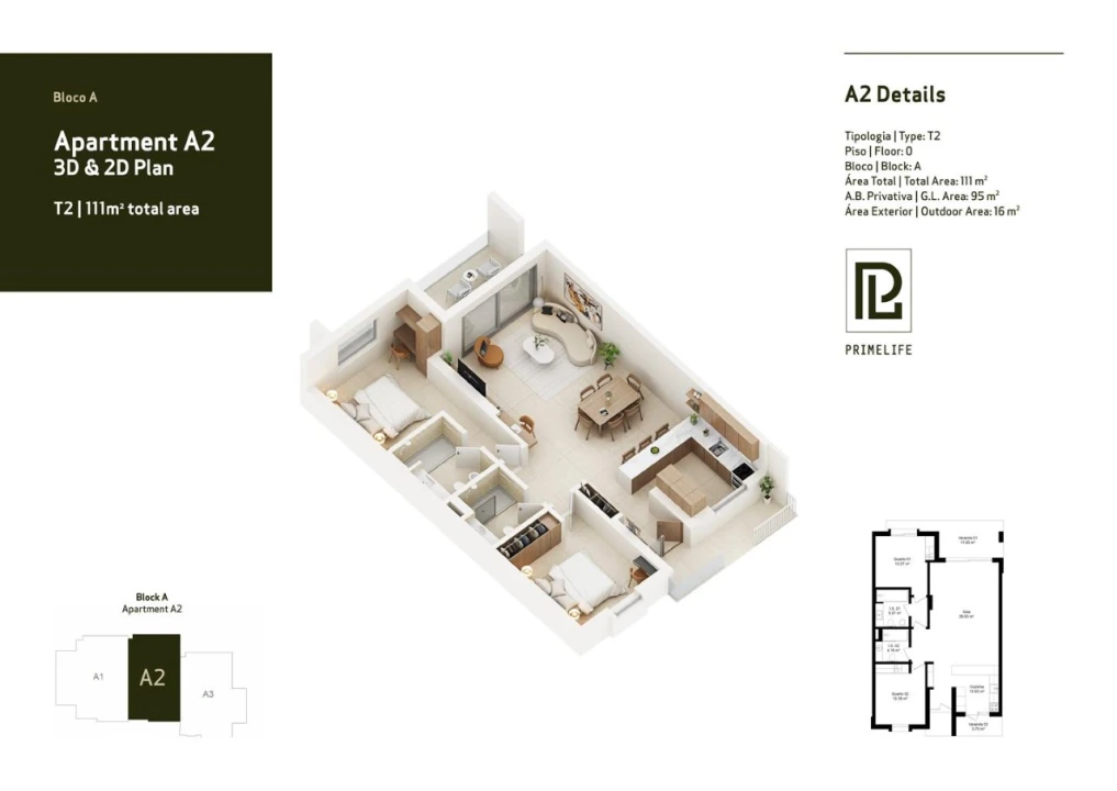 Apartamento T2 para Venda em Lagoa e Carvoeiro Planta 3
