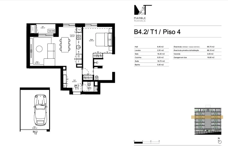 Apartamento T1 para Venda em Gondomar (São Cosme), Valbom e Jovim Planta 1