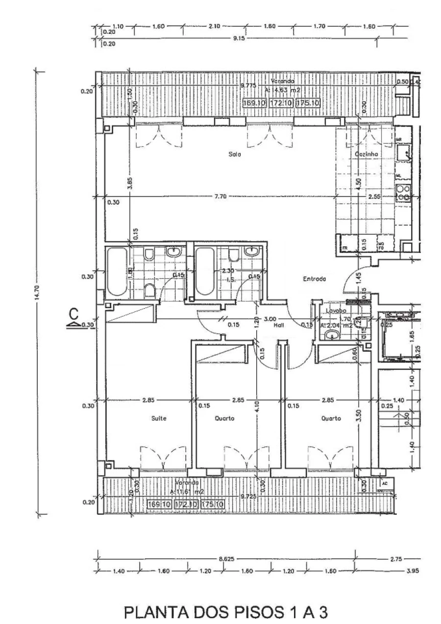 Apartamento T3 para Venda em Santo António dos Cavaleiros e Frielas Planta 1