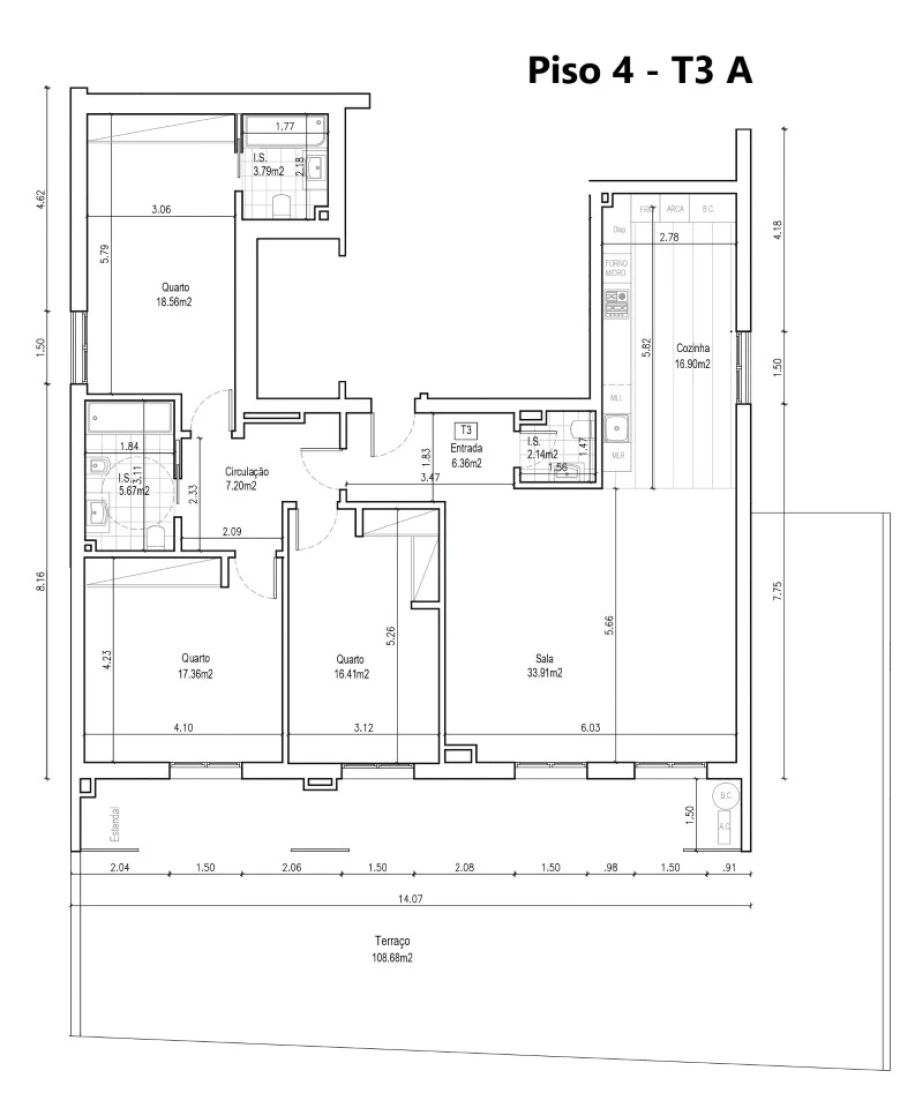 Apartamento T3 para Venda em Ramada e Caneças Planta 1