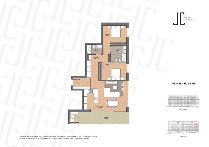 Apartamento T2 para Venda em Glória e Vera Cruz Planta 1