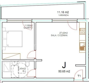 Apartamento T1 para Venda em Tondela e Nandufe