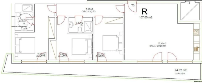 Apartamento T3 para Venda em Tondela e Nandufe