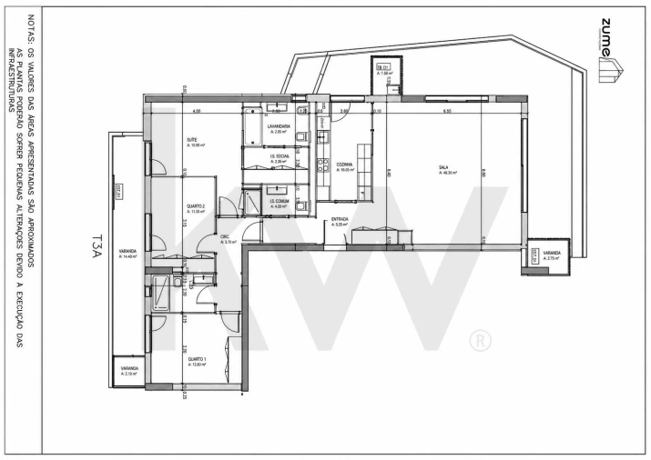 Apartamento T3 para Arrendamento em Algés, Linda-A-Velha e Cruz Quebrada-Dafundo Planta 1