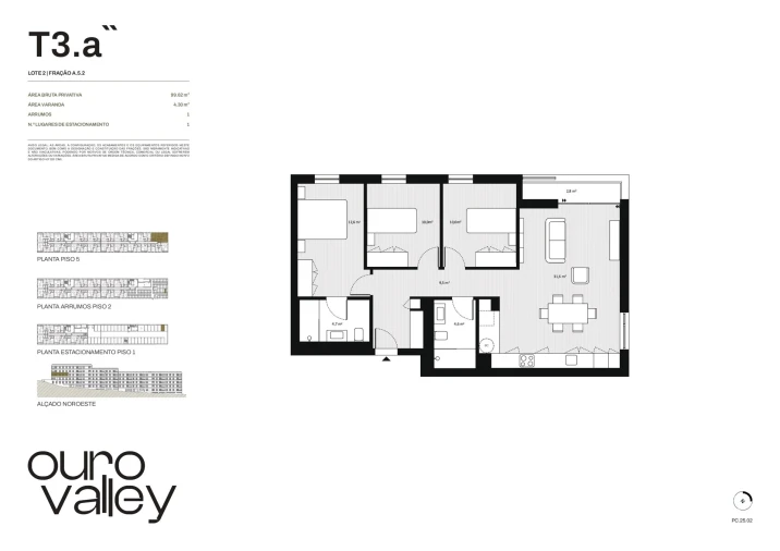 Apartamento T3 para Venda em Rio Tinto Planta 1