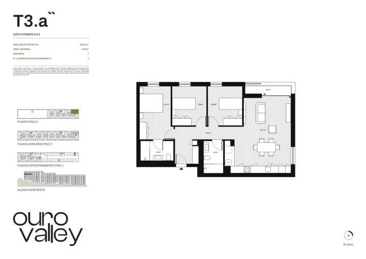 Apartamento T3 para Venda em Rio Tinto Planta 1