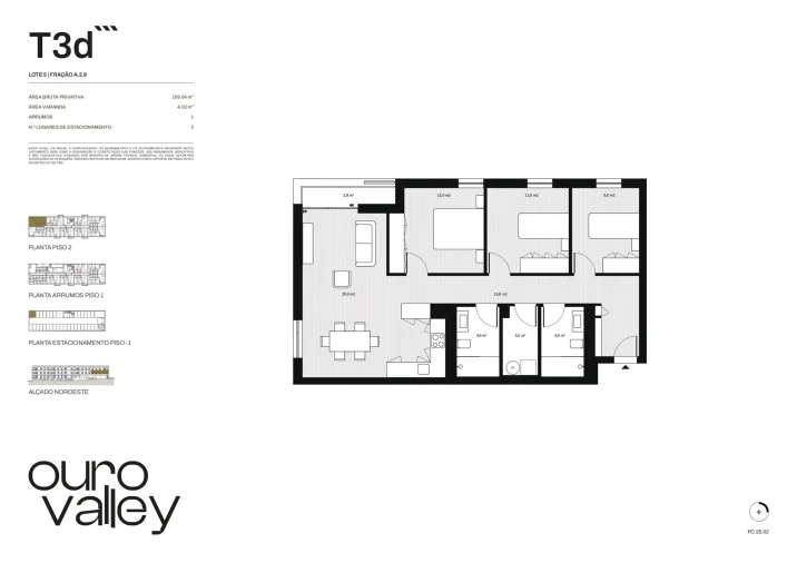 Apartamento T3 para Venda em Rio Tinto Planta 1