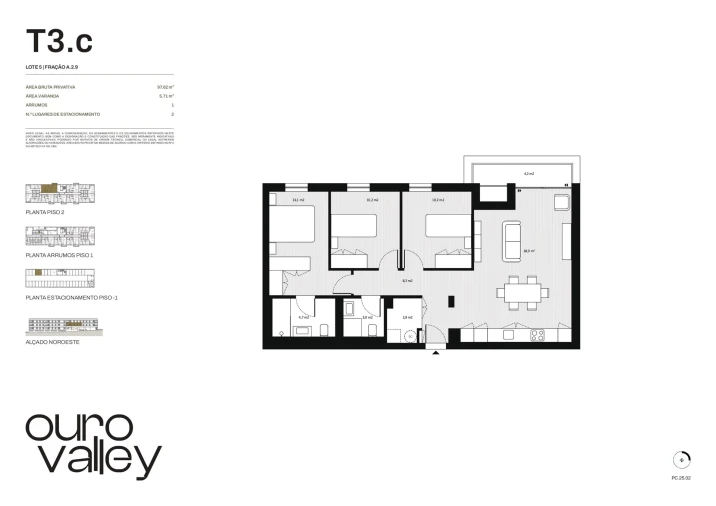Apartamento T3 para Venda em Rio Tinto Planta 1