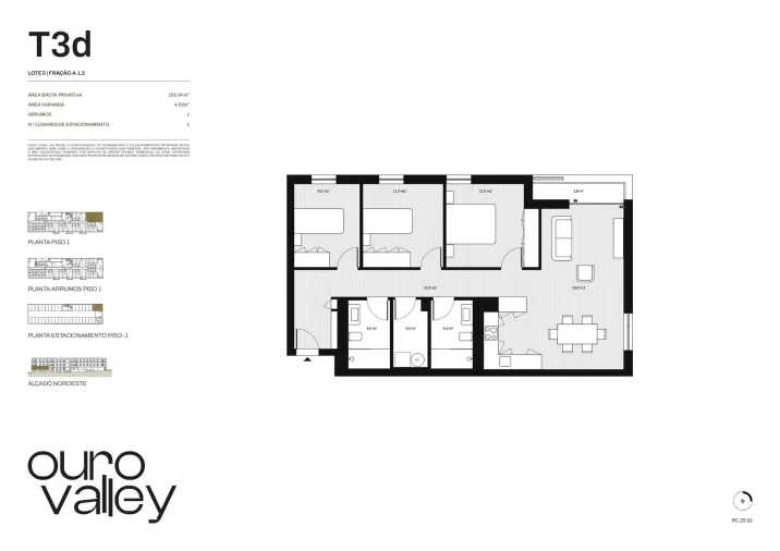 Apartamento T3 para Venda em Rio Tinto Planta 1