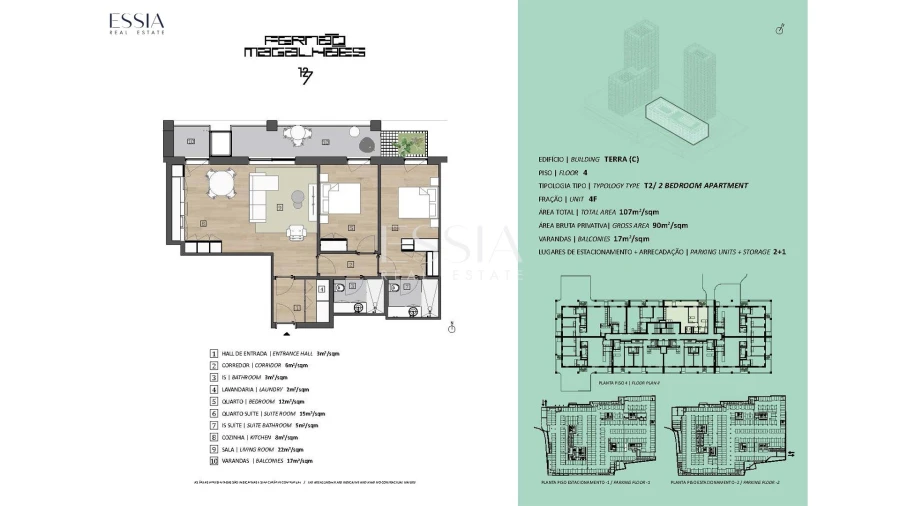 Apartamento T2 para Venda em Bonfim Planta 1