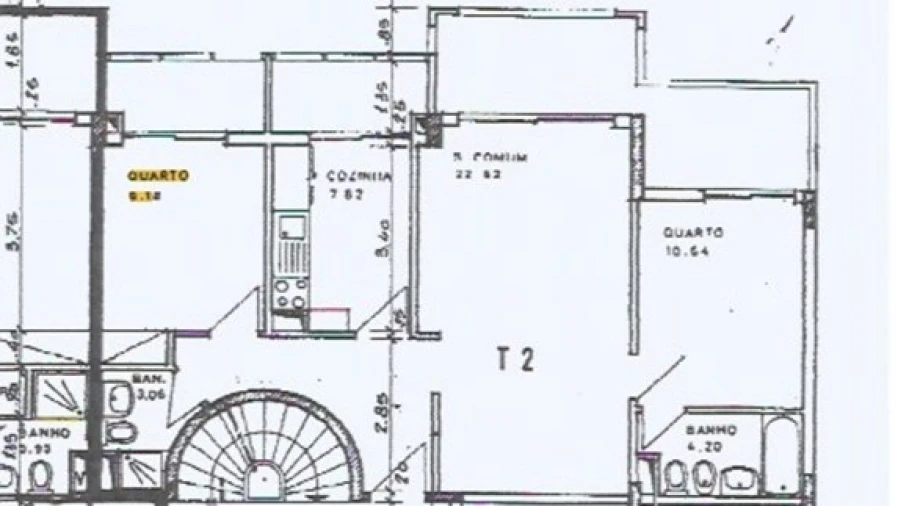 Apartamento T2 para Arrendamento em Cascais e Estoril Planta 1
