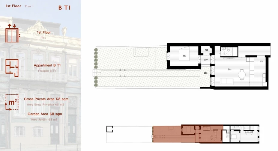 Apartamento T1 para Venda em Cedofeita, Santo Ildefonso, Sé, Miragaia, São Nicolau e Vitória Planta 1