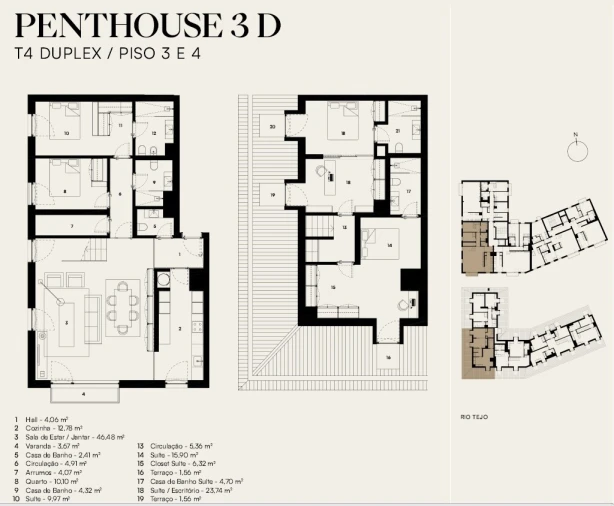 Apartamento T4 para Venda em Alcantara Planta 1