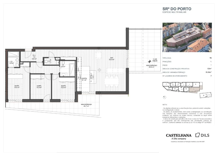 Apartamento T3 para Venda em Ramalde Planta 1